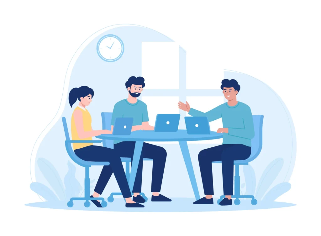 Apex Catalyst team collaborating on laptops in a modern office